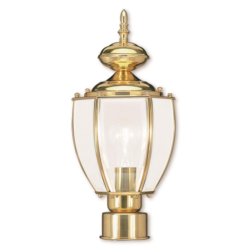 Livex Lighting 2009-02 Outdoor Basics Outdoor Post Head in Polished Brass 
